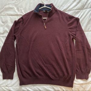 Vintage Maroon Quarter Zip Sweater